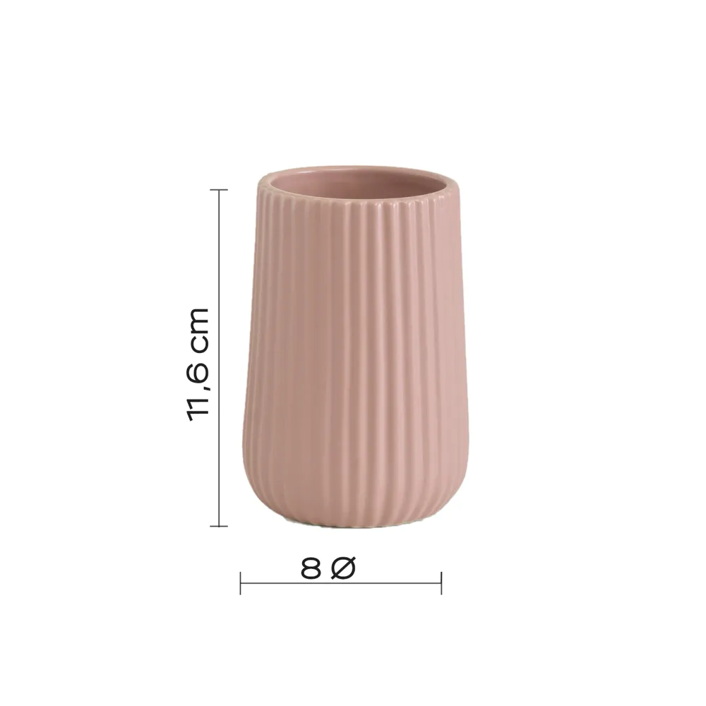 Portaspazzolini Gedy in ceramica rosa | Marika