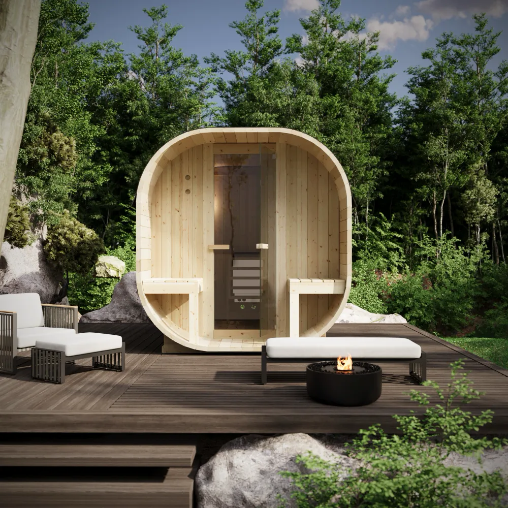 Sauna finlandese da esterno 4 persone 185x220cm h194 in legno di abete | Kota