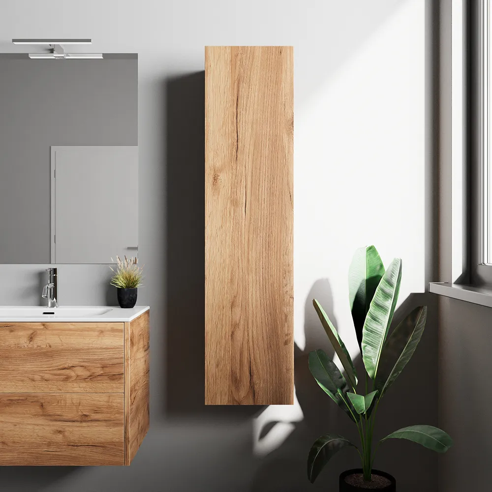 Colonna bagno sospesa 140cm rovere gransasso con anta reversibile | Galdor Colonna bagno sospesa 140cm rovere gransasso con anta reversibile | Galdor