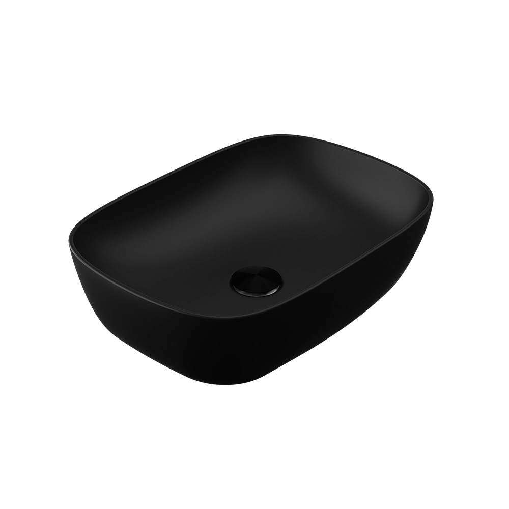Lavabo da appoggio slim di forma rettangolare 46,5x33x13,5 cm Nero opaco Lavabo da appoggio slim di forma rettangolare 46,5x33x13,5 cm Nero opaco
