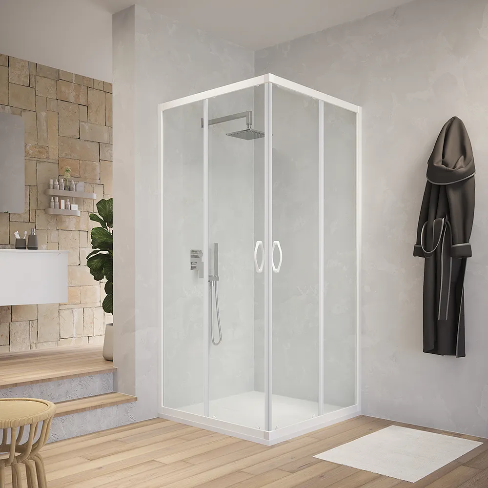 Box doccia angolare 70x70 cm trasparente 4 mm profili bianchi | Grenada Box doccia angolare 70x70 cm trasparente 4 mm profili bianchi | Grenada
