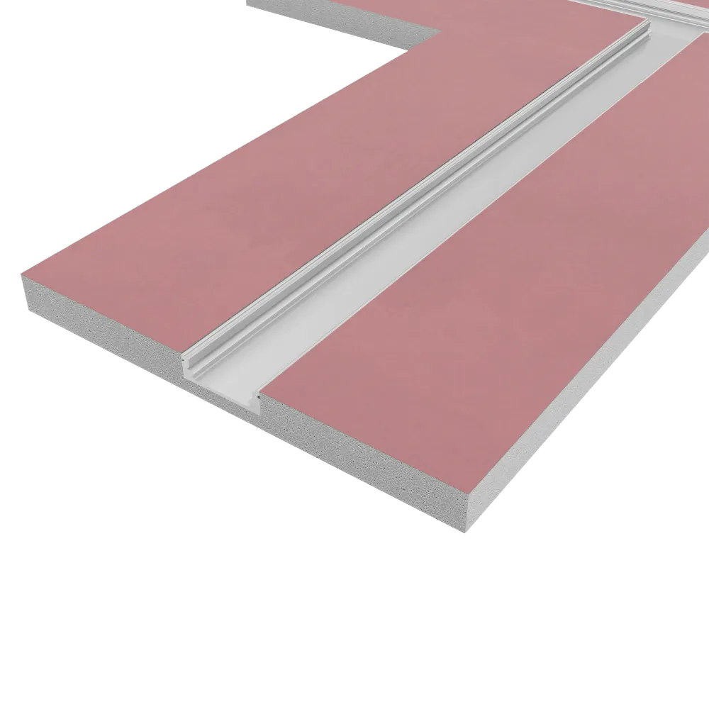 Cartongesso con profilo in alluminio integrato "T" ignifugo