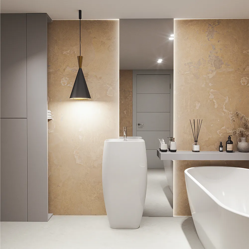 Lavabo freestanding diam. 47cm in ceramica bianco lucido con troppopieno | Bohai Lavabo freestanding diam. 47cm in ceramica bianco lucido con troppopieno | Bohai