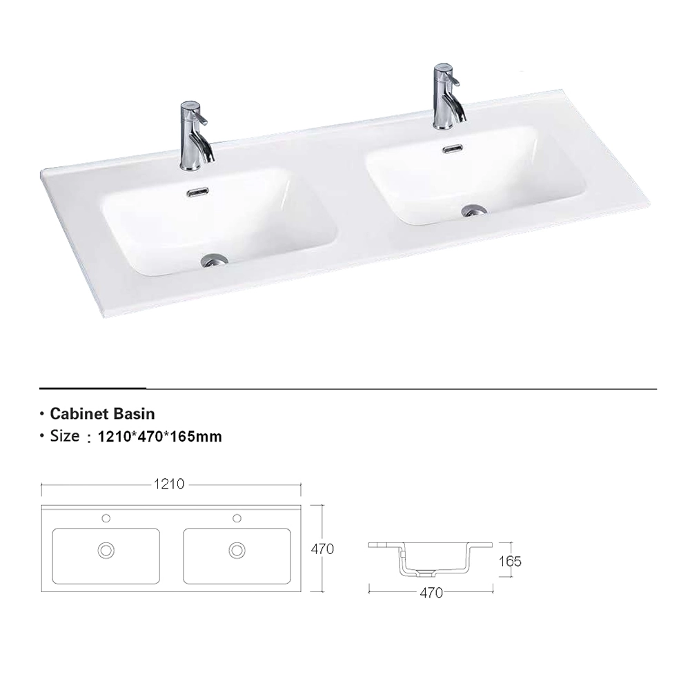 Lavabo da incasso 120 cm doppia vasca in ceramica bianca | Civit Lavabo da incasso 120 cm doppia vasca in ceramica bianca | Civit