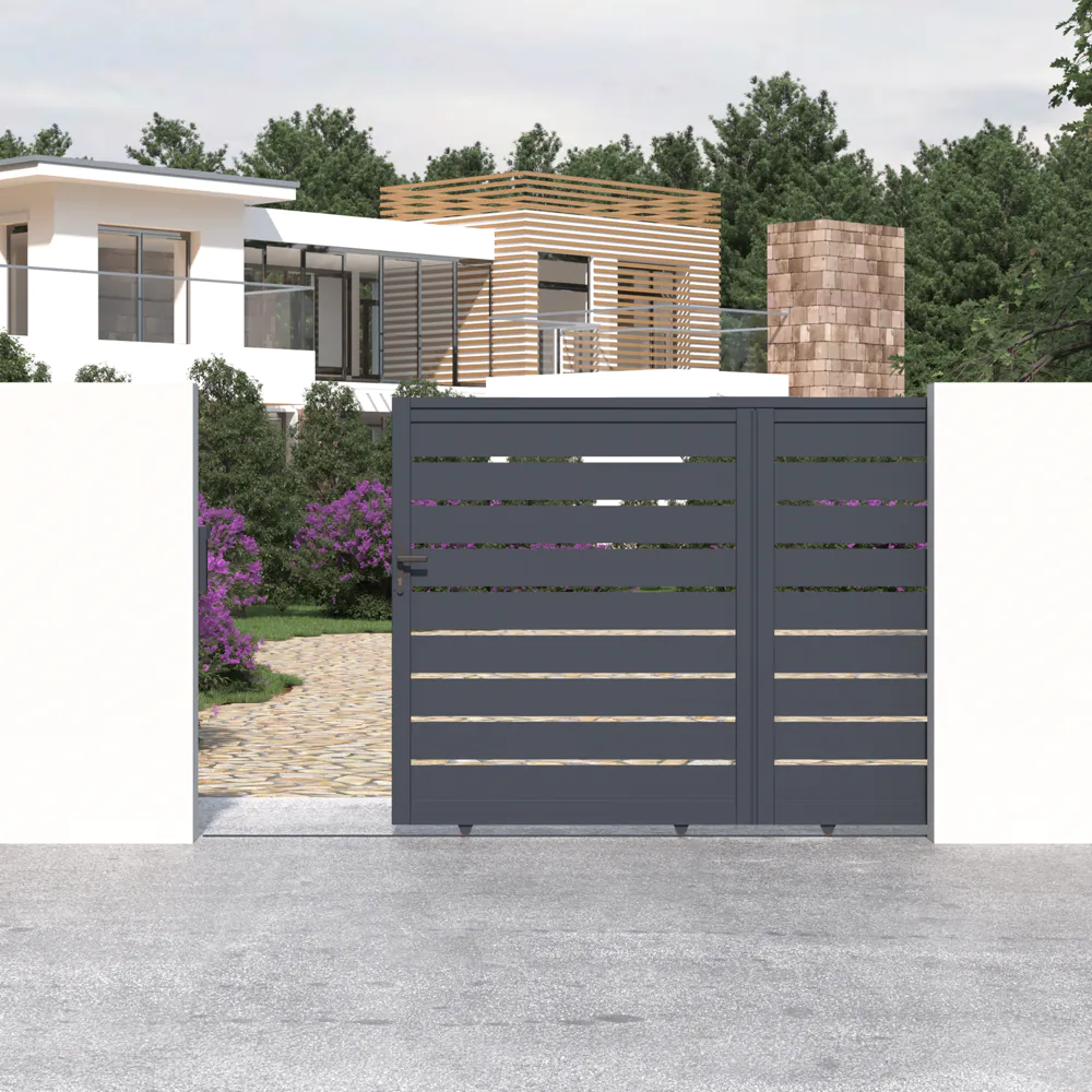 Cancello in alluminio scorrevole 300x176cm grigio freddo Cancello in alluminio scorrevole 300x176cm grigio freddo