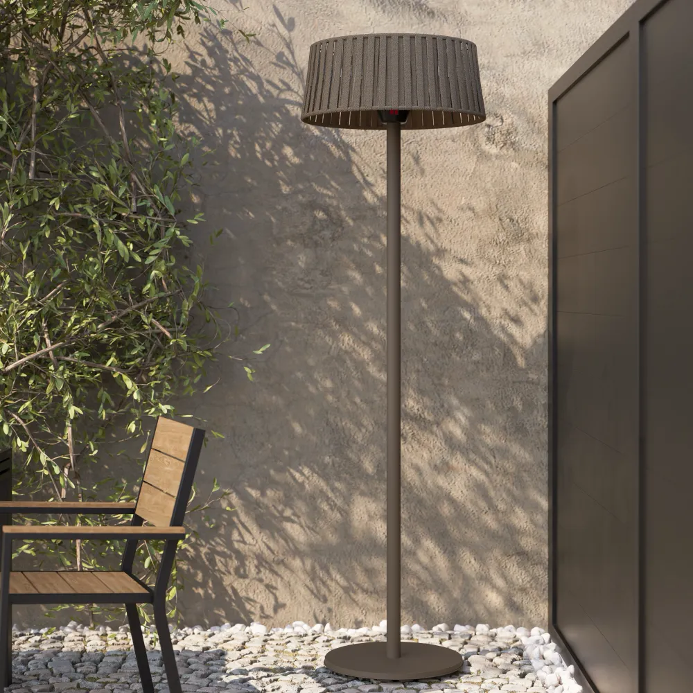 Fungo riscaldante a piantana a doppia lampada alogena 2100W interruttore a bilanciere colore marrone | Ignis