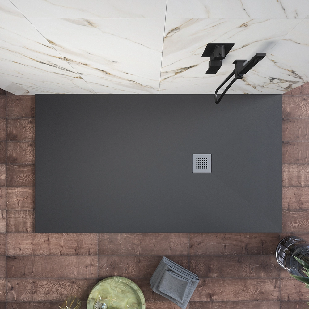 Piatto doccia 90x120cm in marmoresina nero effetto pietra | Kos Piatto doccia 90x120cm in marmoresina nero effetto pietra | Kos