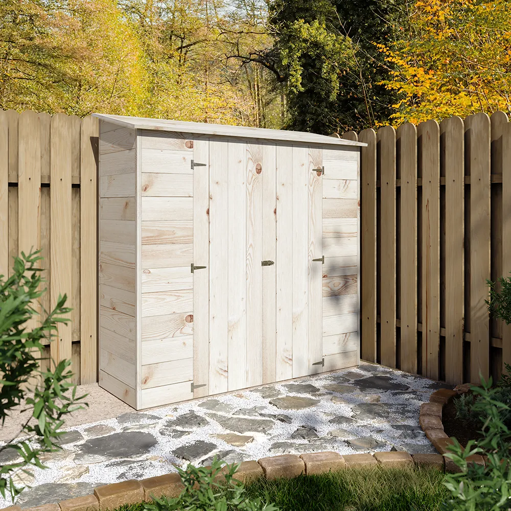 Ripostiglio in legno 192x68 cm doppia porta con pavimento incluso deposito attrezzi Ripostiglio in legno 192x68 cm doppia porta con pavimento incluso deposito attrezzi