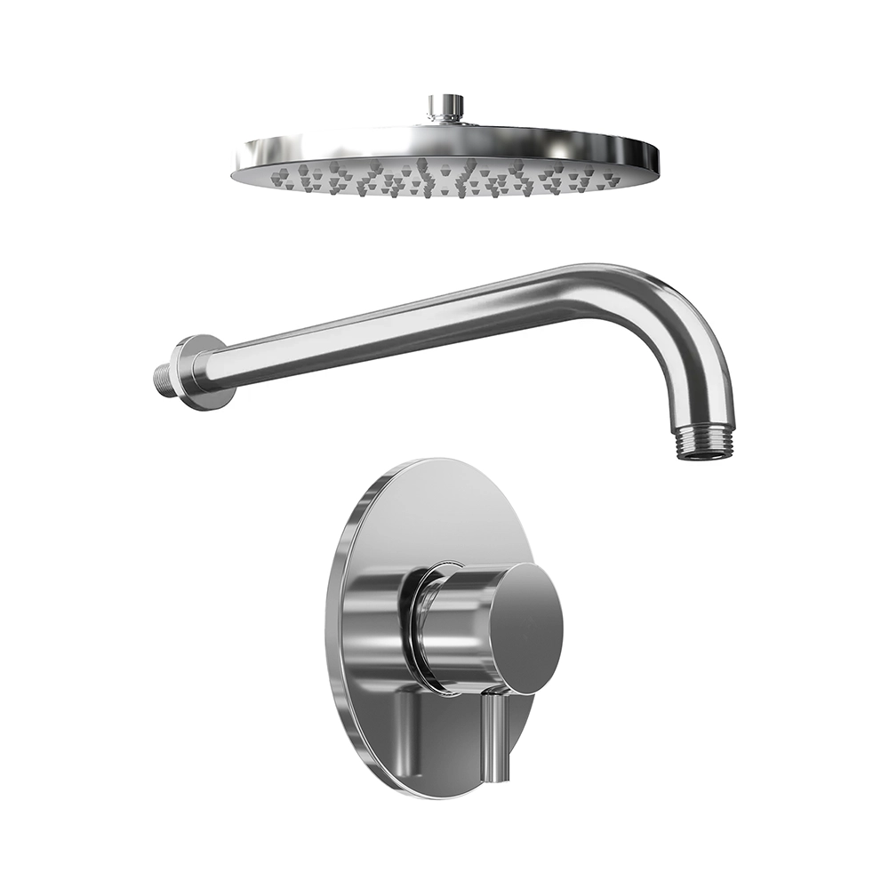 Set doccia cromato - Miscelatore incasso Katharine con braccio e soffione slim 20 cm Set doccia cromato - Miscelatore incasso Katharine con braccio e soffione slim 20 cm