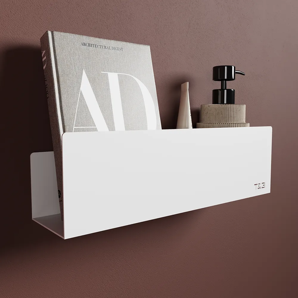 Mensola doccia portaoggetti da 40cm in alluminio bianco opaco | Alta Mensola doccia portaoggetti da 40cm in alluminio bianco opaco | Alta