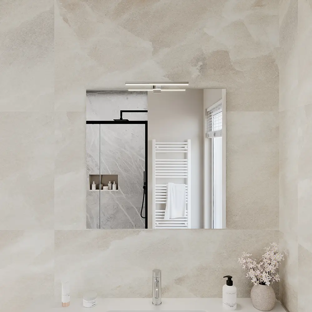 Specchio filolucido 70x70 cm reversibile con applique led | Easy Specchio filolucido 70x70 cm reversibile con applique led | Easy