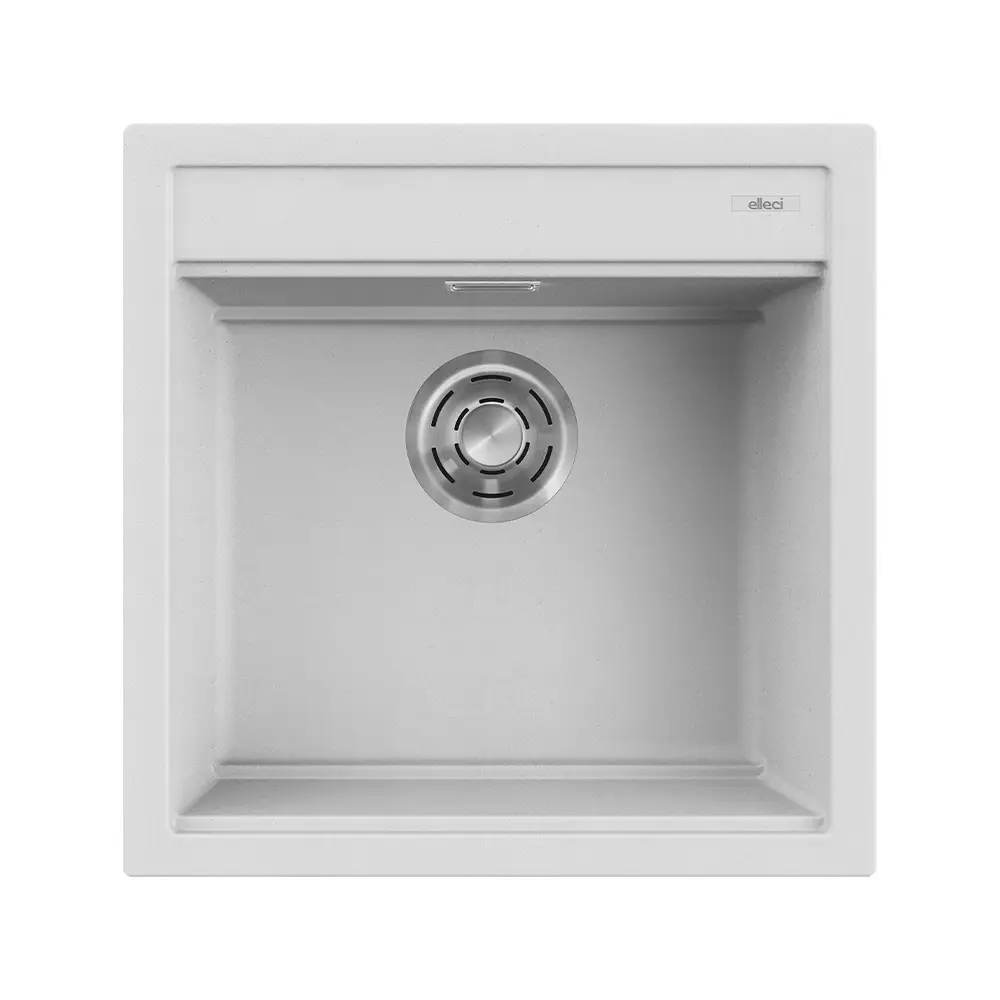 Elleci lavello da cucina 1 vasca 51x51cm in granitek bianco installazione sopratop | Best 104 Elleci lavello da cucina 1 vasca 51x51cm in granitek bianco installazione sopratop | Best 104