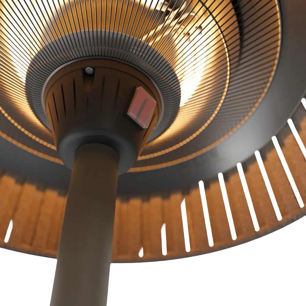 Fungo riscaldante a piantana a doppia lampada alogena 2100W interruttore a bilanciere colore marrone | Ignis