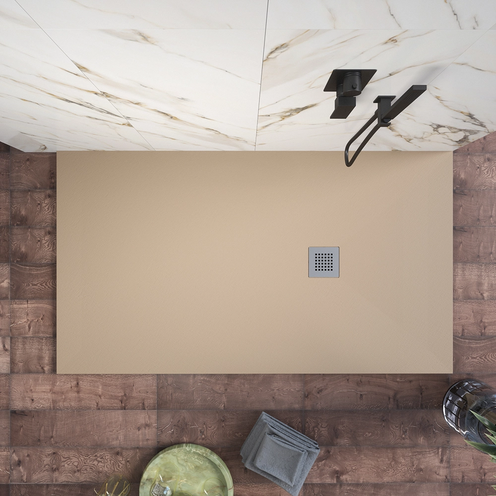 Piatto doccia 70x120cm in marmoresina marrone effetto pietra | Kos Piatto doccia 70x120cm in marmoresina marrone effetto pietra | Kos