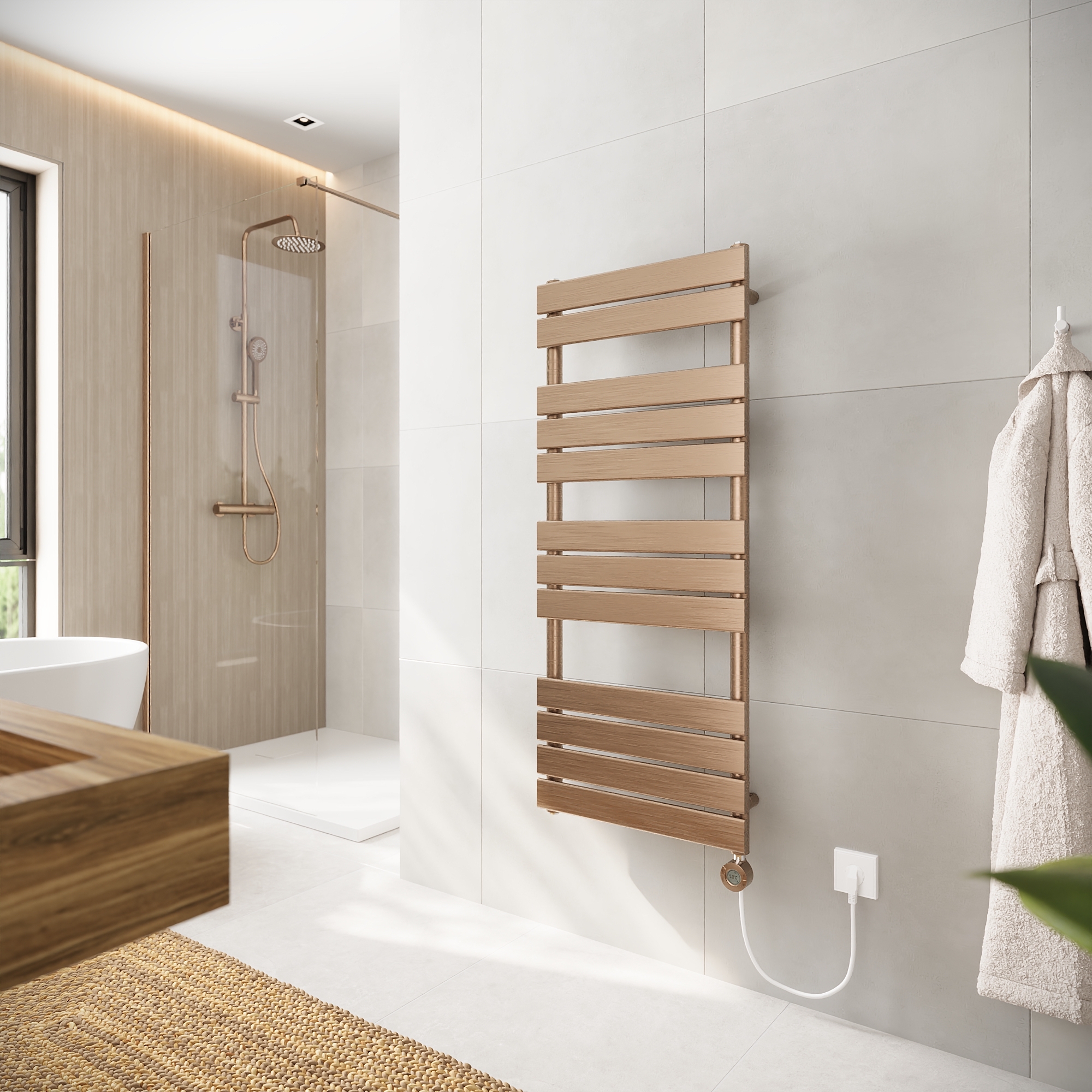 Termoarredo elettrico 1200x500 oro rosa interasse 450 | Andromeda