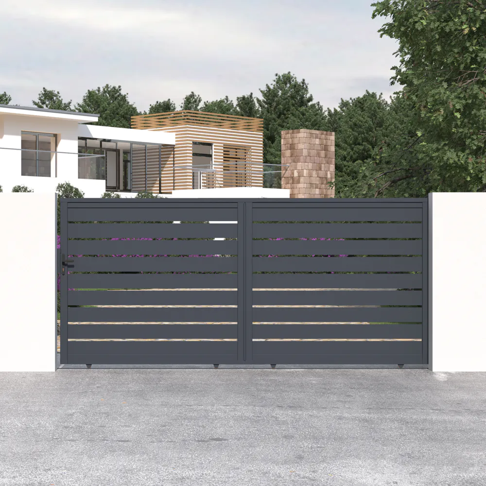 Cancello in alluminio scorrevole 392x176cm grigio freddo