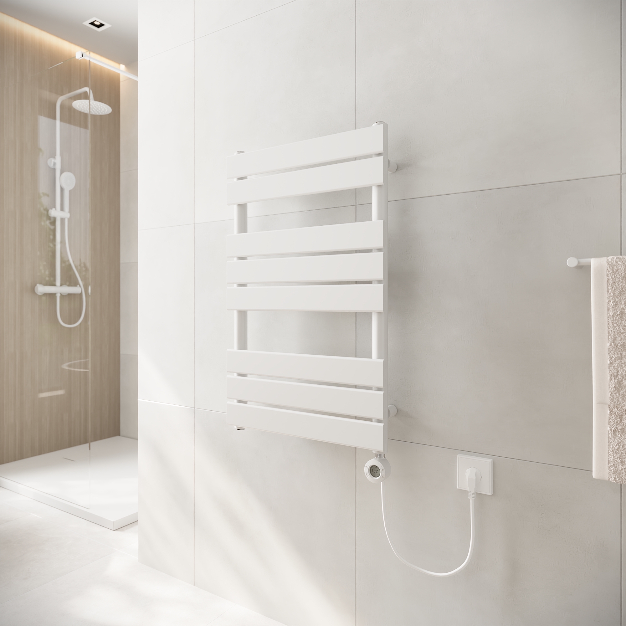 Termoarredo elettrico 800x500 bianco lucido interasse 450 | Andromeda