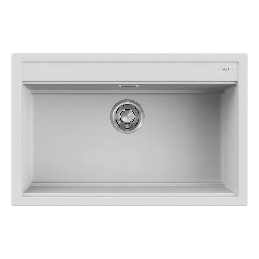 Elleci lavello da cucina 1 vasca 79x51cm in granitek bianco installazione sopratop | Best 130 Elleci lavello da cucina 1 vasca 79x51cm in granitek bianco installazione sopratop | Best 130