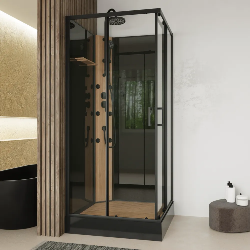 Cabina doccia idromassaggio angolare 90x90cm multifunzione h225cm | Saba
