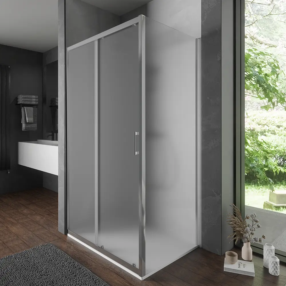 Box doccia 80x120 cm scorrevole vetro temperato 6mm opaco h198 | Tahiti Box doccia 80x120 cm scorrevole vetro temperato 6mm opaco h198 | Tahiti