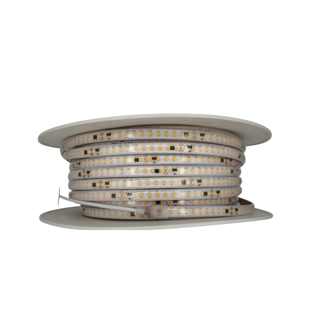 Striscia LED SMD 220V 120LED/m 50m tagliabile ogni 10cm 16W/m luce fredda 6000K Striscia LED SMD 220V 120LED/m 50m tagliabile ogni 10cm 16W/m luce fredda 6000K
