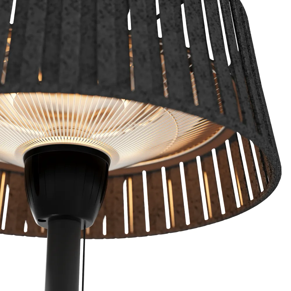 Fungo riscaldante da tavolo a lampada alogena 1500W interruttore a tirante colore nero | Ignis