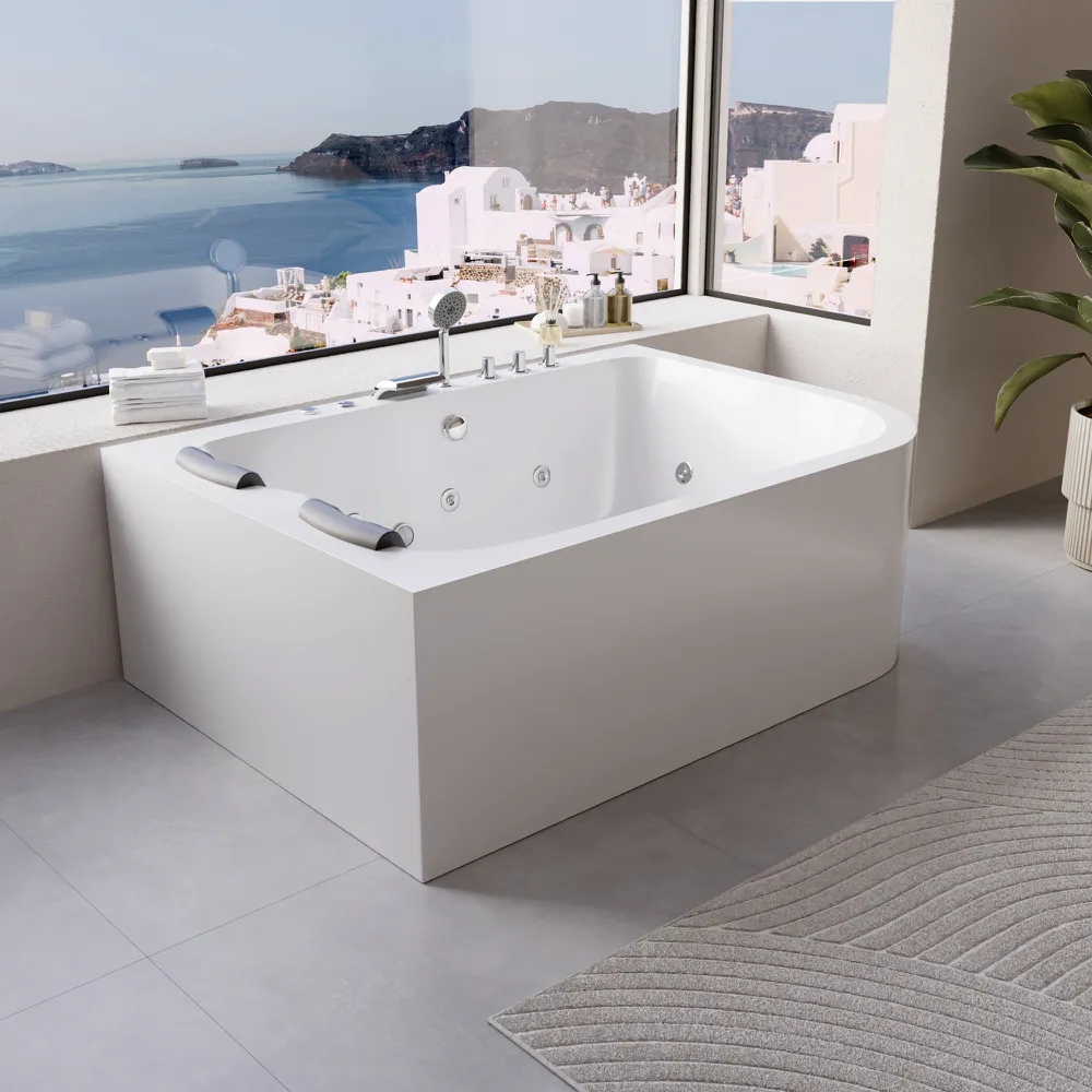 Vasca idromassaggio angolare 170x120 cm da interno lato sinistro con idroterapia | Infinity Eco Vasca idromassaggio angolare 170x120 cm da interno lato sinistro con idroterapia | Infinity Eco