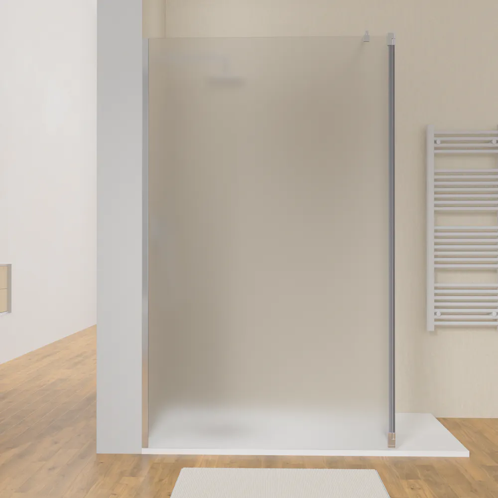 Doccia walk-in 100cm + anta 30cm vetro 8mm opaco profili cromo | Keros Doccia walk-in 100cm + anta 30cm vetro 8mm opaco profili cromo | Keros