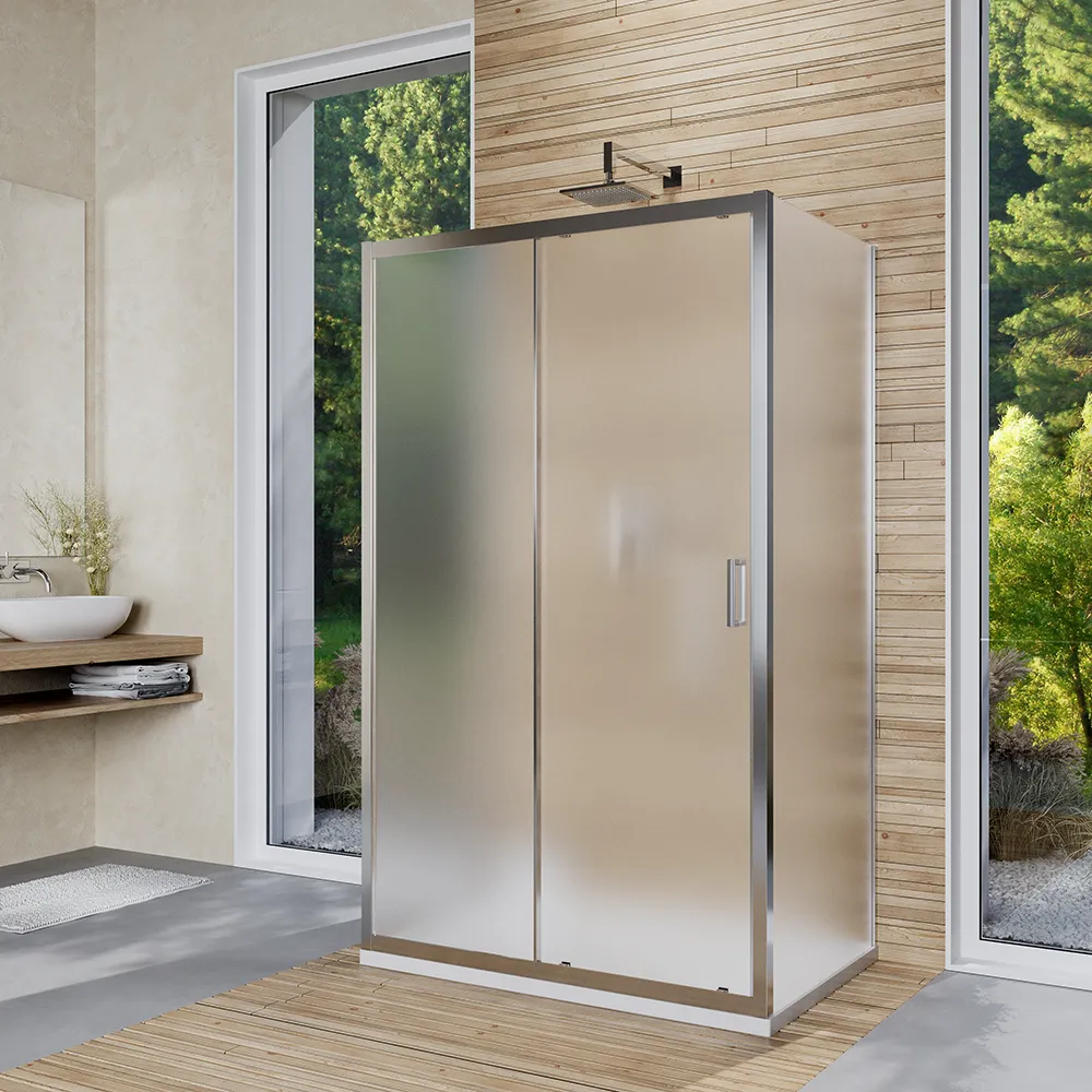 Box doccia 3 lati 70x100x70 cm con porta scorrevole e vetro temperato 6mm opaco | Ustica Box doccia 3 lati 70x100x70 cm con porta scorrevole e vetro temperato 6mm opaco | Ustica