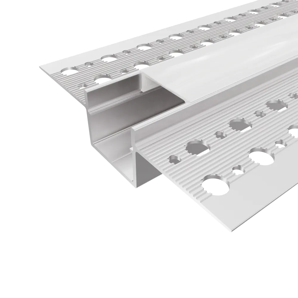 Profilo da incasso per cartongesso slim 2mt in alluminio silver per striscia led