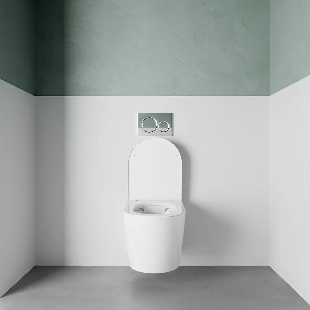 Vaso sospeso WC rimless in ceramica bianco lucido con sedile soft-close | Vienna Vaso sospeso WC rimless in ceramica bianco lucido con sedile soft-close | Vienna