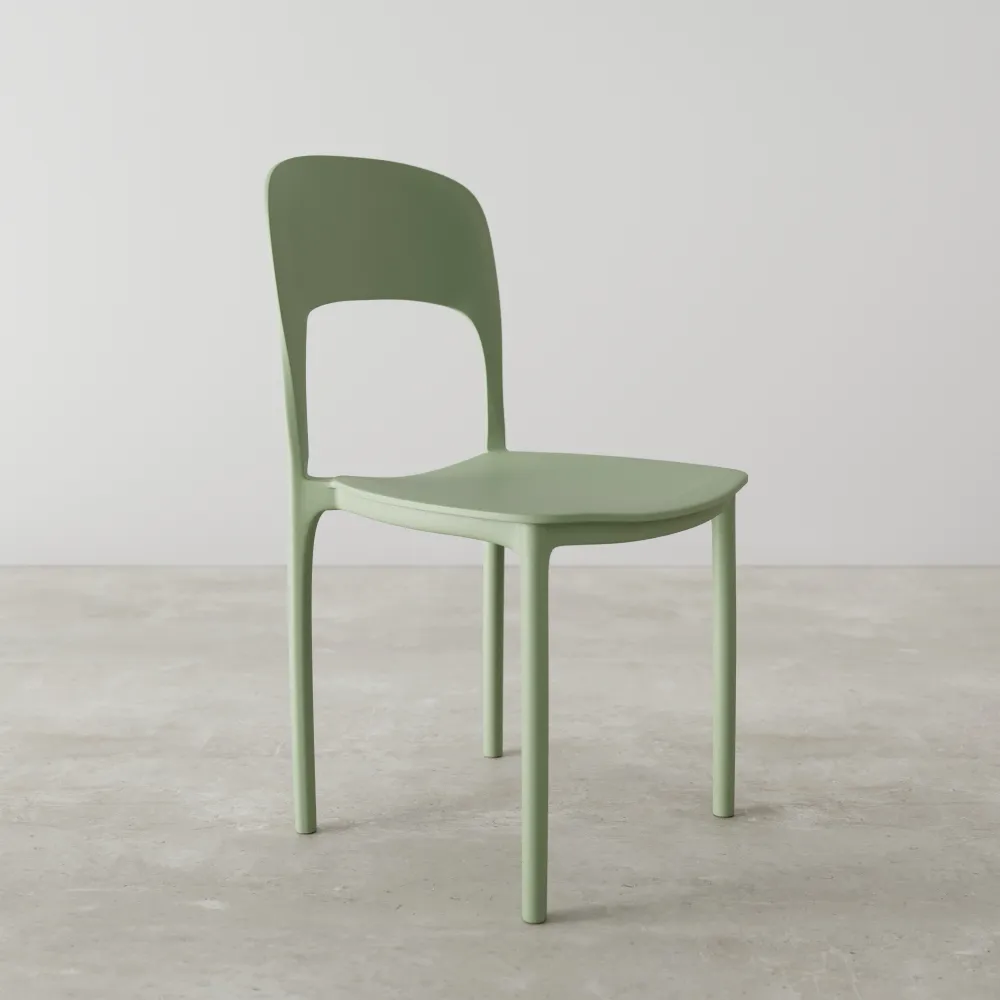 Sedia impilabile in polipropilene verde chiaro | Ines