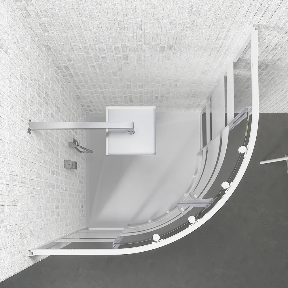 Box doccia semicircolare 80x80 cm serigrafato 4 mm profili bianchi | Grenada Box doccia semicircolare 80x80 cm serigrafato 4 mm profili bianchi | Grenada