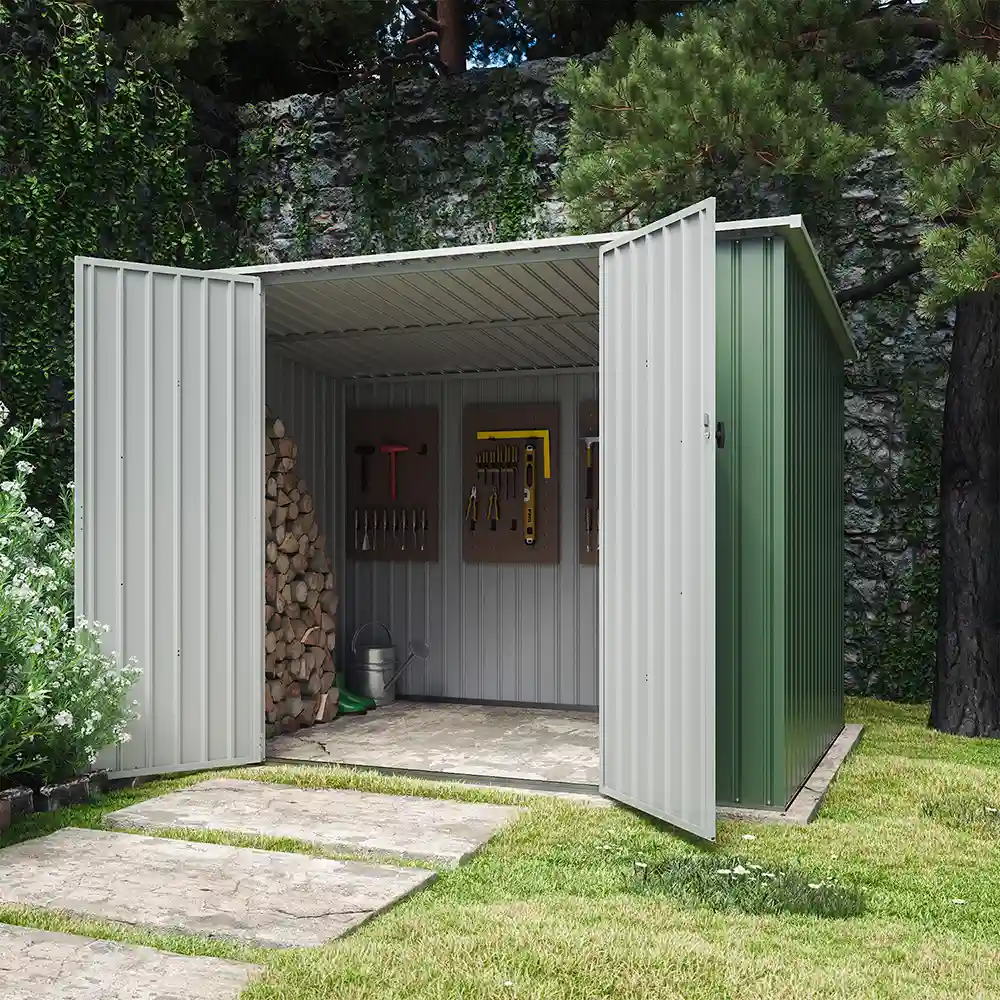 Casetta da giardino in acciaio zincato verde 2,77x1,93xh1,96m -91kg - 5,35 metri quadri Casetta da giardino in acciaio zincato verde 2,77x1,93xh1,96m -91kg - 5,35 metri quadri