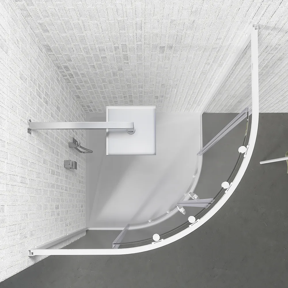 Box doccia semicircolare 80x80 cm trasparente 4 mm profili bianchi | Grenada Box doccia semicircolare 80x80 cm trasparente 4 mm profili bianchi | Grenada