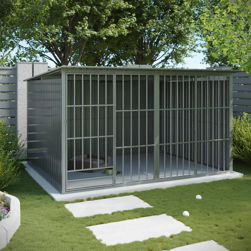 Box per cani in acciaio zincato 277x323x180cm colore grigio