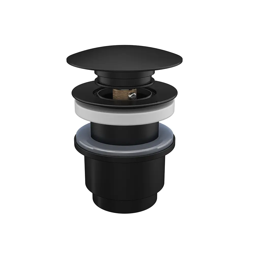 Piletta di scarico click-clack universale per lavabo e bidet senza troppo pieno in ottone nero opaco | Moulin Piletta di scarico click-clack universale per lavabo e bidet senza troppo pieno in ottone nero opaco | Moulin