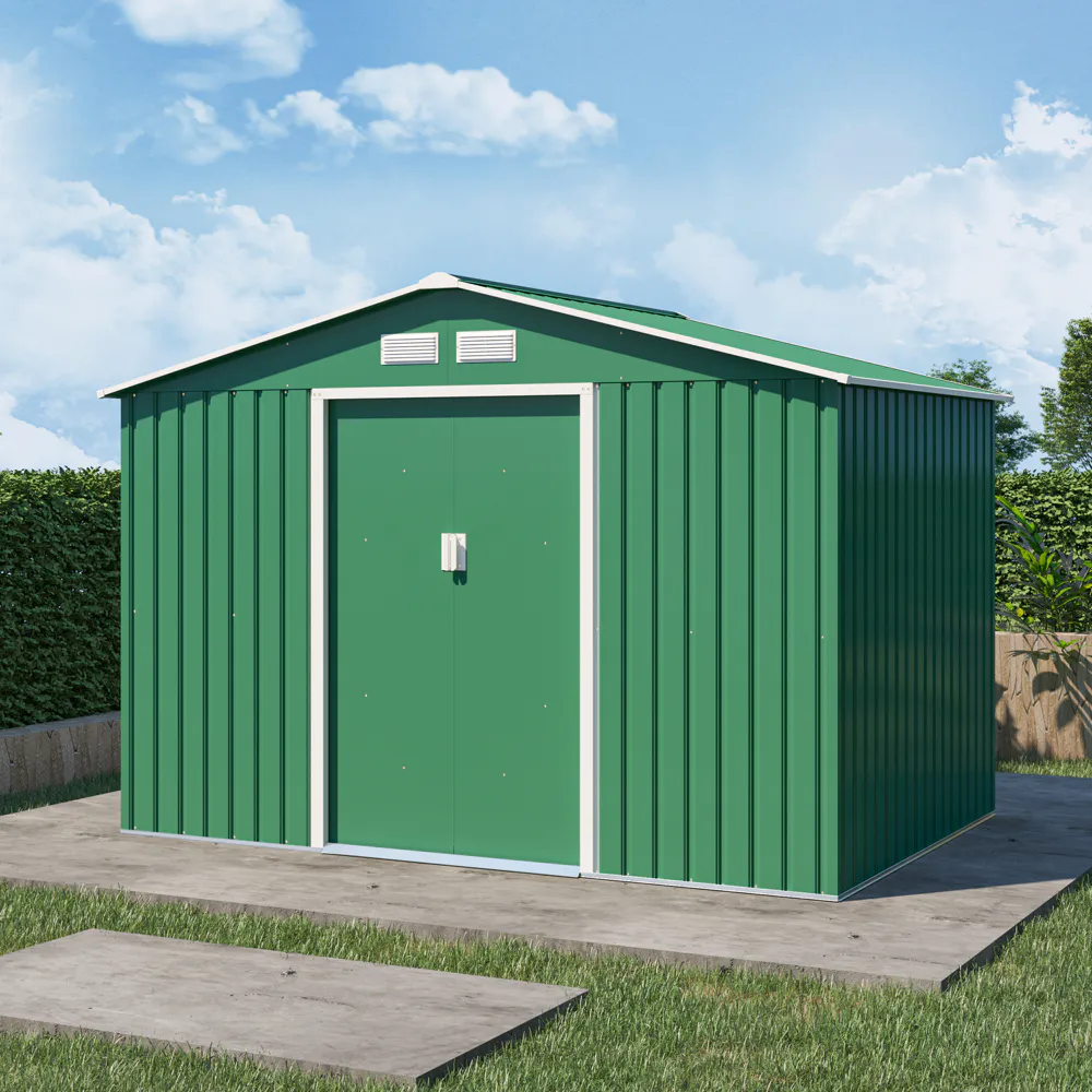 Casetta da giardino in acciaio zincato verde scuro 2,77x1,95x1,93 m - 65kg - 4,8 metri quadri Casetta da giardino in acciaio zincato verde scuro 2,77x1,95x1,93 m - 65kg - 4,8 metri quadri