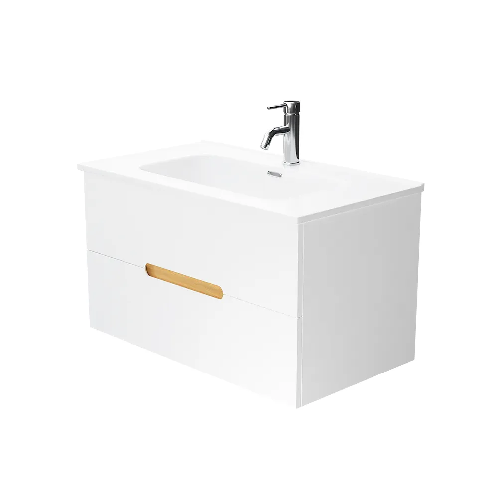 Mobile bagno sospeso mod. Alberto bianco e rovere chiaro - Parama Mobile bagno sospeso mod. Alberto bianco e rovere chiaro - Parama