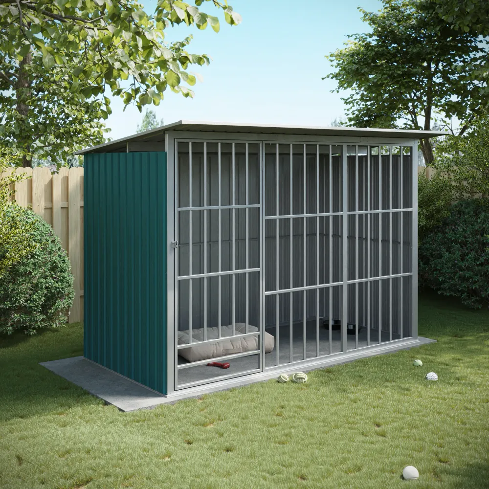 Box per cani in acciaio zincato 270x161x182cm colore verde