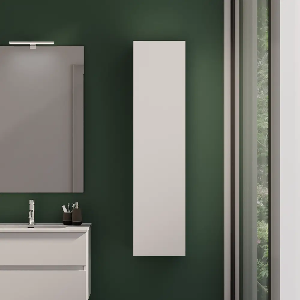 Colonna bagno sospesa altezza 140 cm bianco effetto legno reversibile | Yili Colonna bagno sospesa altezza 140 cm bianco effetto legno reversibile | Yili
