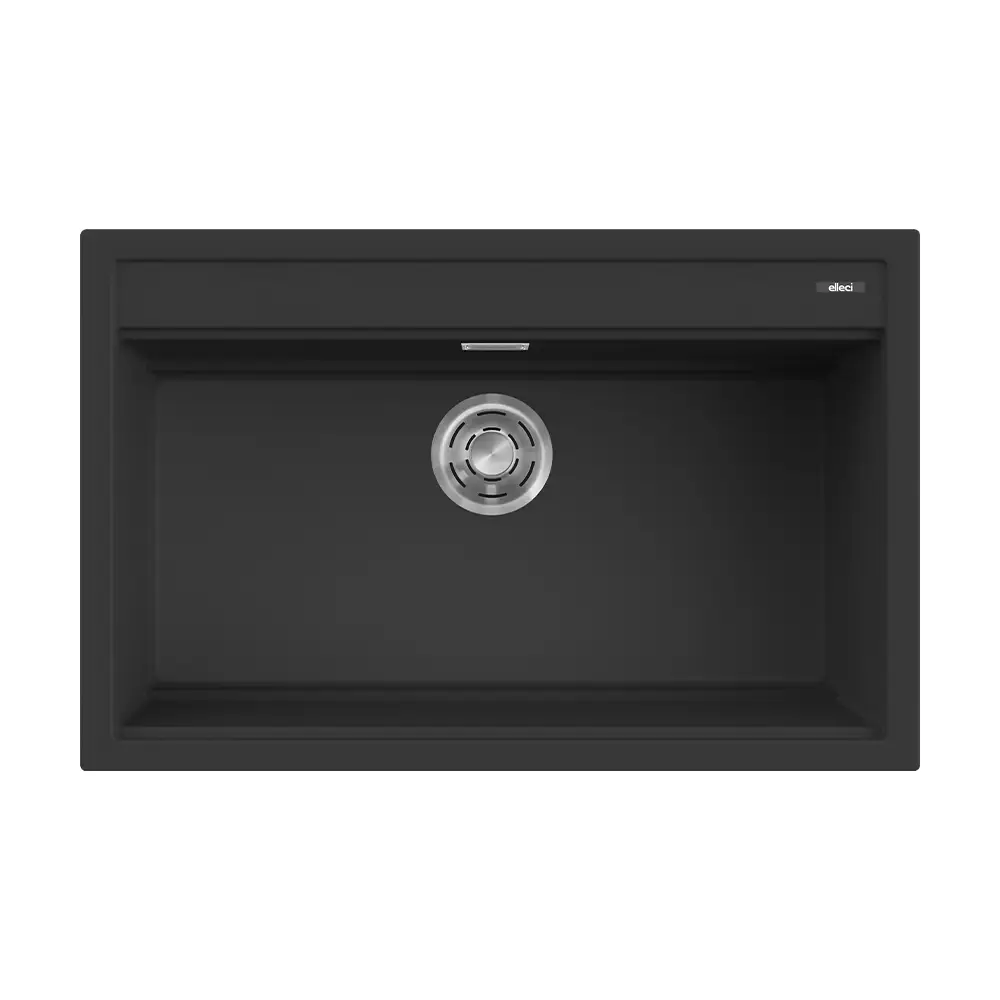 Elleci lavello da cucina 1 vasca 79x51cm in granitek nero installazione sopratop | Best 130 Elleci lavello da cucina 1 vasca 79x51cm in granitek nero installazione sopratop | Best 130