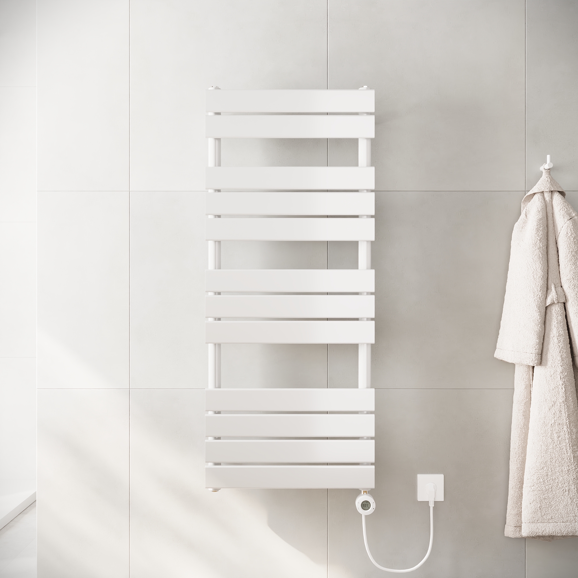 Termoarredo elettrico 1200x500 bianco lucido interasse 450 | Andromeda