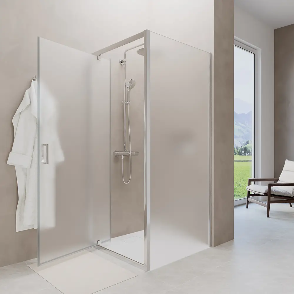 Box doccia 70x70 cm angolare apertura a battente vetro 6mm opaco | Apulia Box doccia 70x70 cm angolare apertura a battente vetro 6mm opaco | Apulia