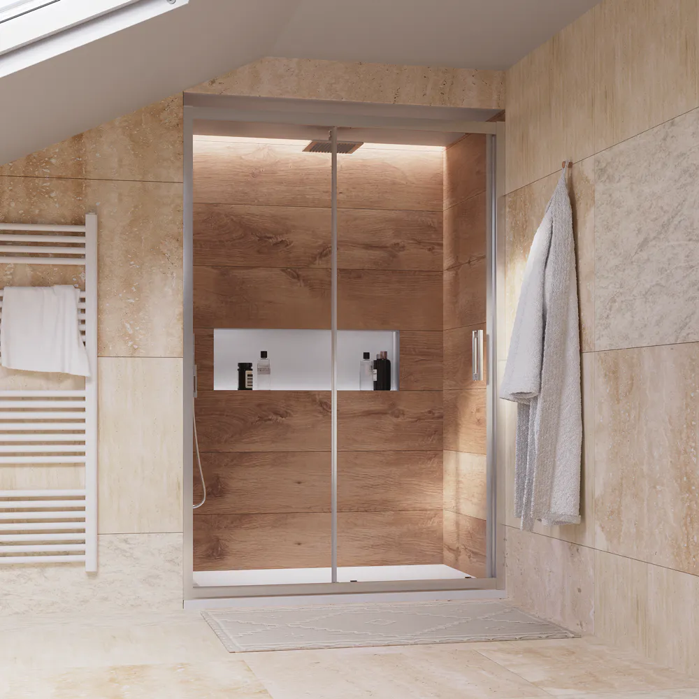 Porta doccia 100 cm scorrevole reversibile vetro 6mm trasparente h170cm | Sicily