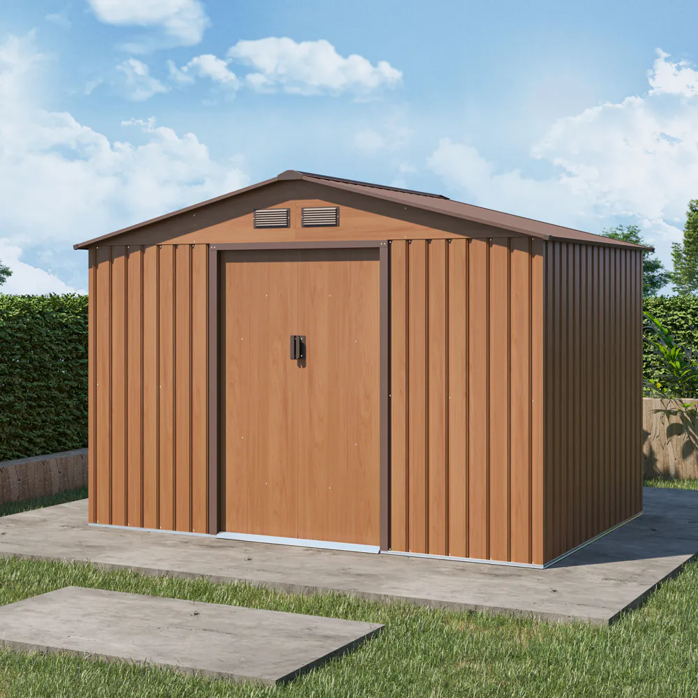 Casetta da giardino in acciaio zincato rovere 2,77x1,95x1,93 m - 65kg - 4,8 metri quadri Casetta da giardino in acciaio zincato rovere 2,77x1,95x1,93 m - 65kg - 4,8 metri quadri