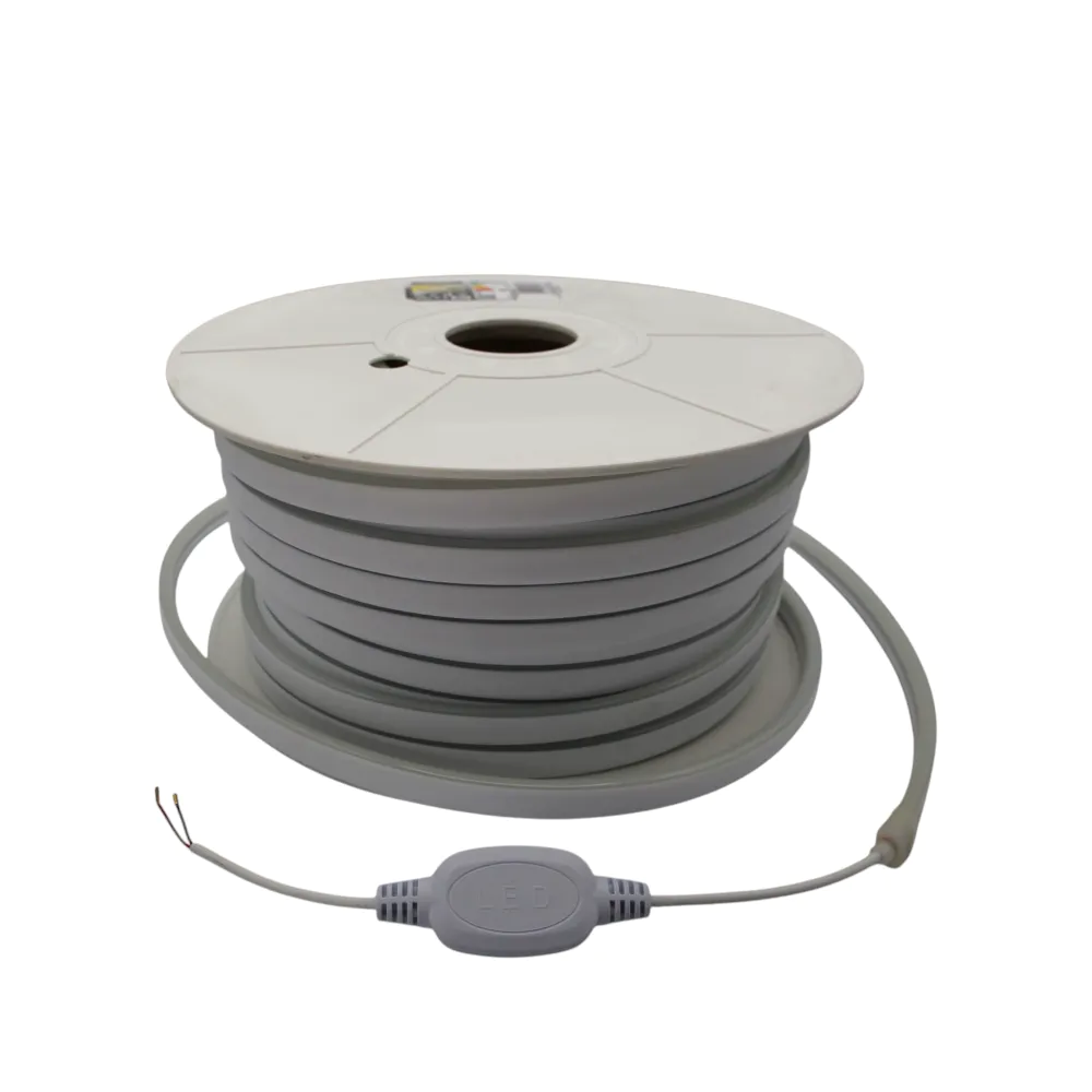Striscia LED neon flex 220V 50m tagliabile ogni 1m 9W/m luce fredda 6000K