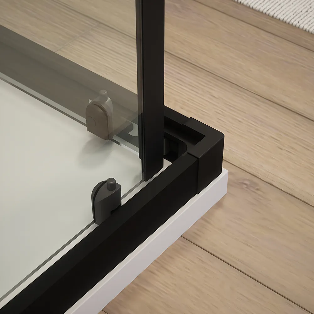 Box doccia angolare 80x80 cm trasparente 4 mm profili neri | Willis Box doccia angolare 80x80 cm trasparente 4 mm profili neri | Willis