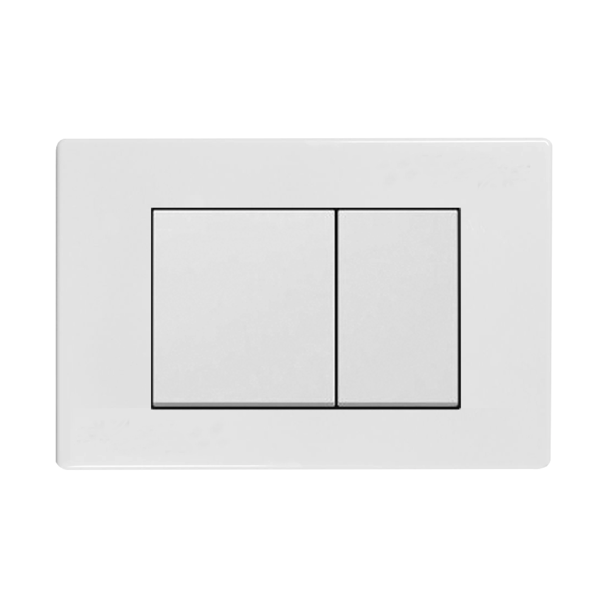 Placca di scarico doppio tasto in ABS bianco lucido Placca di scarico doppio tasto in ABS bianco lucido