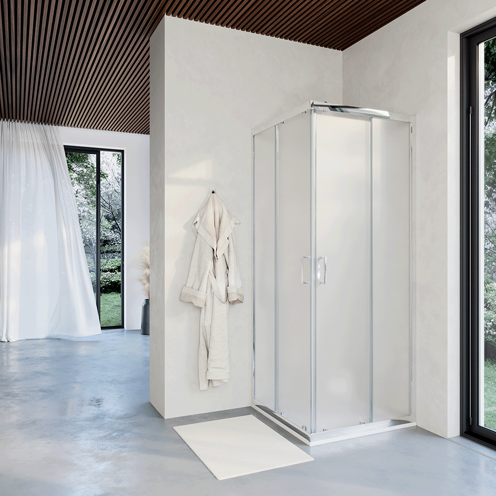 Apertura scorrevole del box doccia mod. Java satinato Apertura scorrevole del box doccia mod. Java satinato
